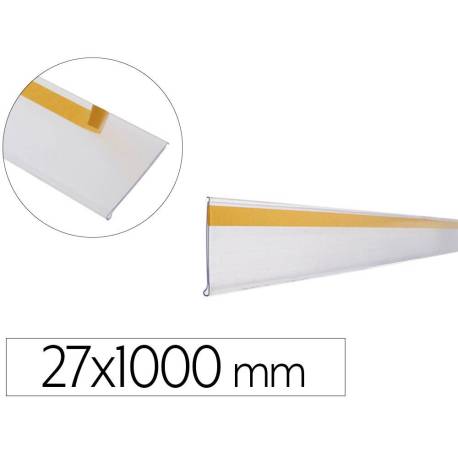 SOPORTE PORTAPRECIOS Q-CONNECT ADHESIVO PARA ESTANTERIA ETIQUETA 27X1000 MM SEMI-TRANSPARENTE