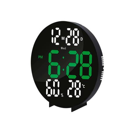 RELOJ Q-CONNECT DIGITAL DE PARED DIGITAL CON ALARMA REDONDO 27 CM