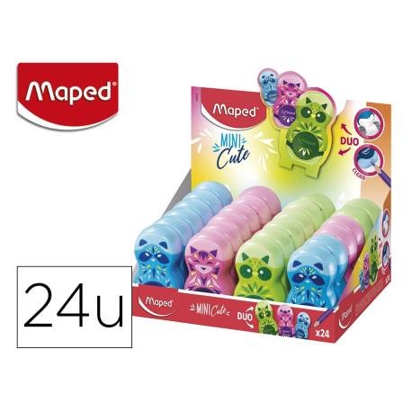 SACAPUNTAS PLASTICO MAPED 1 USO CON GOMA DE BORRAR LOOPY MINI CUTE