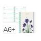 AGENDA ESCOLAR LIDERPAPEL 26-27 ESPIRAL FLOWERS SEMANA VISTA A6+ BILINGUE 80G PAPEL FSC BLANCO