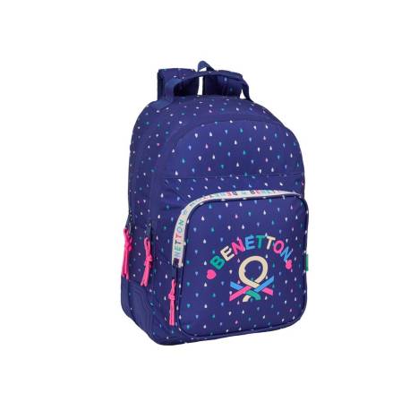 MOCHILA ESCOLAR SAFTA DOBLE CON CANTONERAS ADAPTABLE A CARRO BENETTON DROP 420X320X150 MM