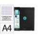 CARPETA CON RECAMBIO ANTARTIK A4 CUADRO 5MM FOAM 4 ANILLAS 35MM MIXTAS BICOLOR NEGRO MENTA