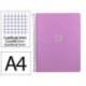 CUADERNO ESPIRAL ANTARTIK MICRO A4 TAPA FOAM 120H 90GR CUADRO 5MM 5 BANDAS 4 TALADROS COLOR LAVANDA