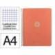 CUADERNO ESPIRAL ANTARTIK MICRO A4 TAPA FOAM 120H 90GR CUADRO 5MM 5 BANDAS 4 TALADROS COLOR CORAL