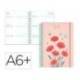 AGENDA ESCOLAR LIDERPAPEL 26-27 ESPIRAL FLOWERS SEMANA VISTA A6+ BILINGUE 80G PAPEL FSC ROJO