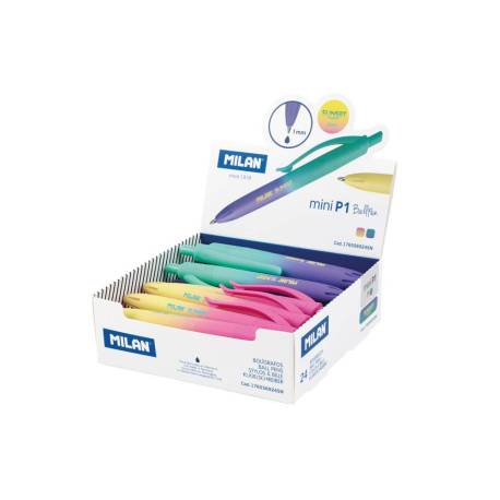 BOLIGRAFO MILAN P1 TOUCH MINI SUNSET RETRACTIL EXPOSITOR 24 UNIDADES COLORES SURTIDOS