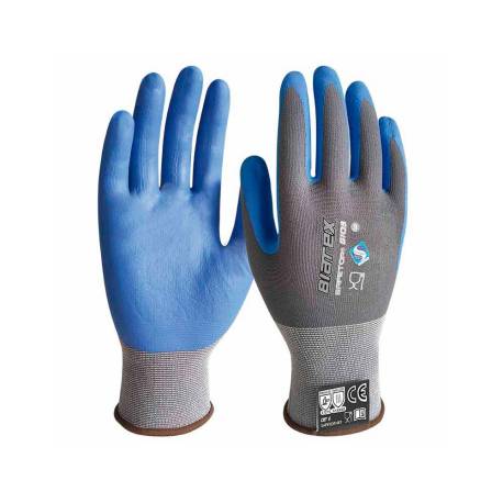 GUANTES DE NITRILO SAFETOP BIATEX ALIMENTARIO Y ANTICALORICO COLOR AZUL TALLA 9