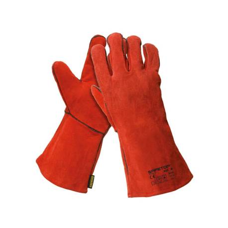 GUANTES DE SOLDADOR SAFETOP ESSEN 35 CM COLOR ROJO TALLA 9