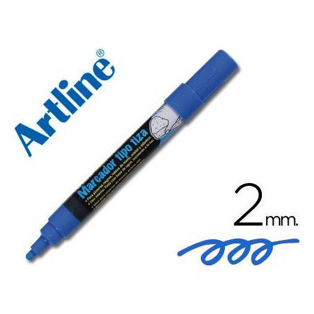 Rotulador Artline EPW-4 para pizarra tipo tiza Color Azul Bolsa 4 unidades