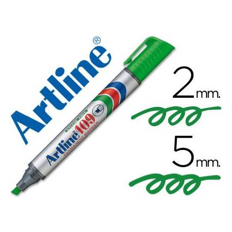 Rotulador Permanente Artline 109 color Verde Punta Biselada