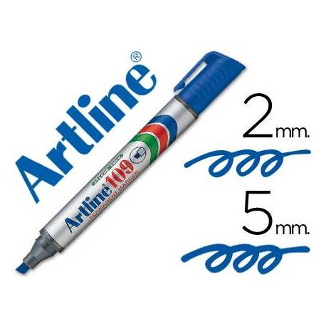 Rotulador Permanente Artline 109 color Azul Punta Biselada