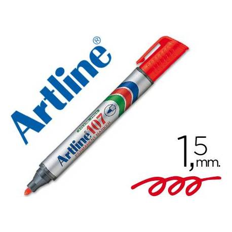 Rotulador Permanente Artline 107 color Rojo Punta Redonda