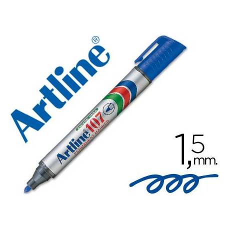 Rotulador Permanente Artline 107 color Azul Punta Redonda