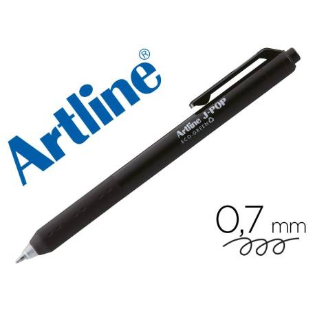 BOLIGRAFO ARTLINE J-POP ECO GREEN RETRACTIL TINTA GEL 0,7 MM NEGRO
