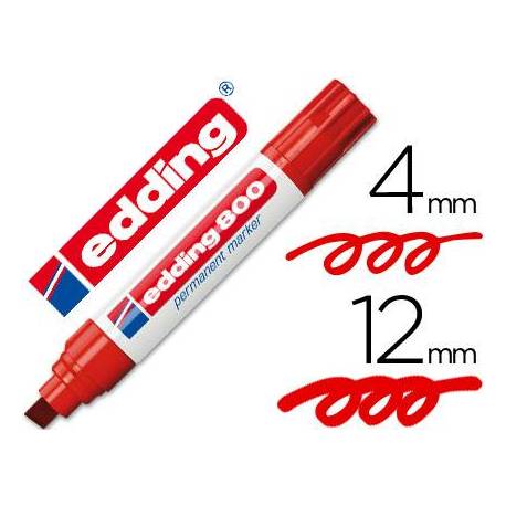 Rotulador Permanente Edding 800 Color Rojo Punta Biselada