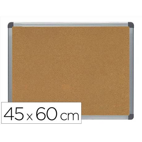 PIZARRA CORCHO ROCADA MARCO ALUMINIO CON CANTONERAS 45X60 CM