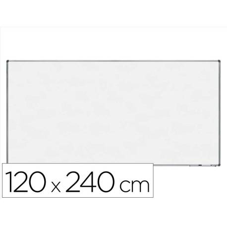 PIZARRA BLANCA ROCADA LACADA MAGNETICA MARCO ALUMINIO CON CANTONERAS 120X240 CM