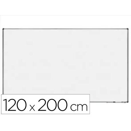PIZARRA BLANCA ROCADA LACADA MAGNETICA MARCO ALUMINIO CON CANTONERAS 120X200 CM