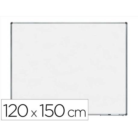 PIZARRA BLANCA ROCADA LACADA MAGNETICA MARCO ALUMINIO CON CANTONERAS 120X150 CM