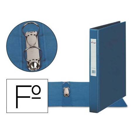 Carpeta plastico 2 anillas 40 mm Pardo folio azul