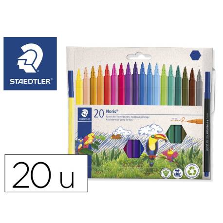 Rotulador Staedtler Slim Noris Club punta fina caja 20 rotuladores lavables
