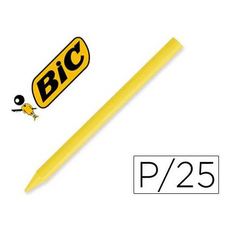 Lapices cera Plastidecor caja 25 unidades amarillo