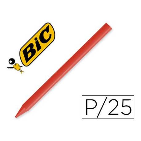Lapices cera Plastidecor caja 25 unidades rojo
