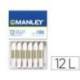 Lapices cera blanda Manley caja 12 unidades blanco