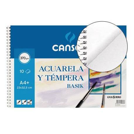 Bloc de dibujo espiral Acuarela Canson Din A3 10 hojas 370 gr