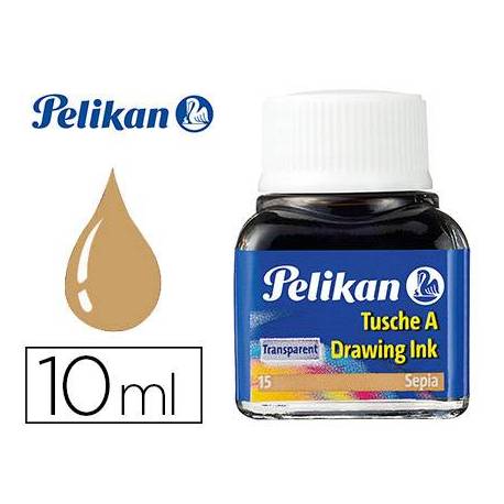 Tinta china pelikan sepia bote de 10 ml.