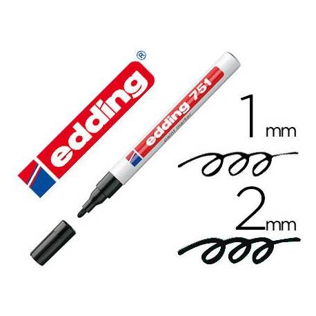 Rotulador Permanente Edding 751 Color Negro Punta Redonda