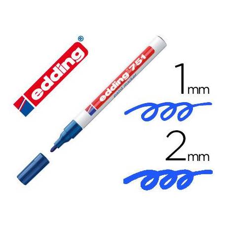 Rotulador Permanente Edding 751 Color Azul Punta Redonda