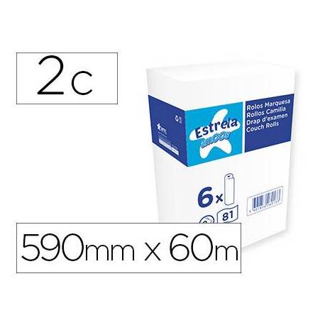 Papel para Camillas en Rollo Amoos de Celulosa 590mmx60m 2 Capas 16,5g/m2