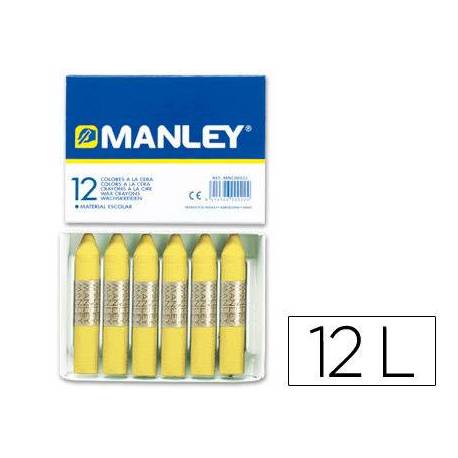 Lapices cera blanda Manley caja 12 unidades verde amarillo claro