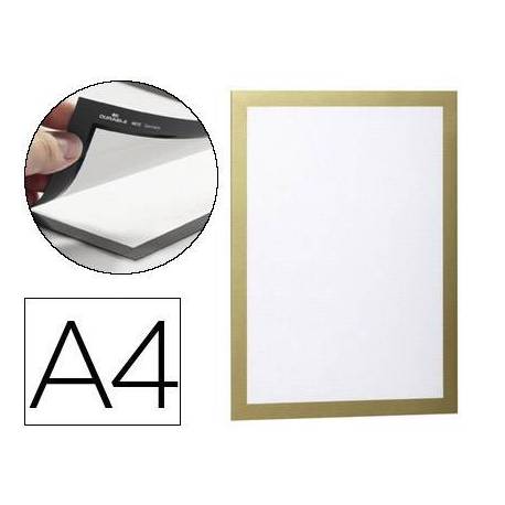 Porta anuncios Durable magnético adhesivo A4 oro