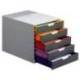 Fichero cajones Durable plastico aplilables 5 cajones color gris