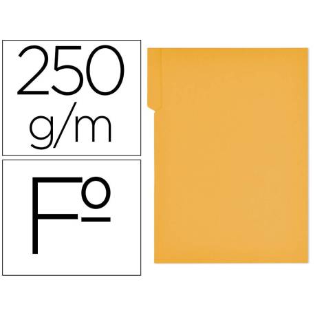 Subcarpeta cartulina color amarillo con pestaña derecha tamaño folio