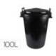 Cubo basura color negro tapa para bolsas 85 x 105 cm