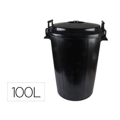 Cubo basura color negro tapa para bolsas 85 x 105 cm