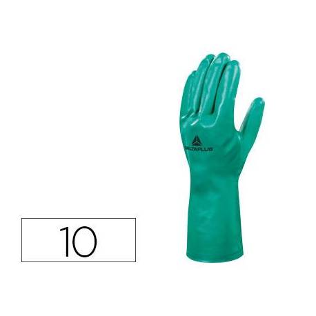 Guante DeltaPlus de Nitrilo flocado Algodon talla 10