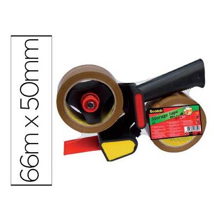Portarrollo marca scotch para embalaje heavy duty bajo ruido con 2 rollos