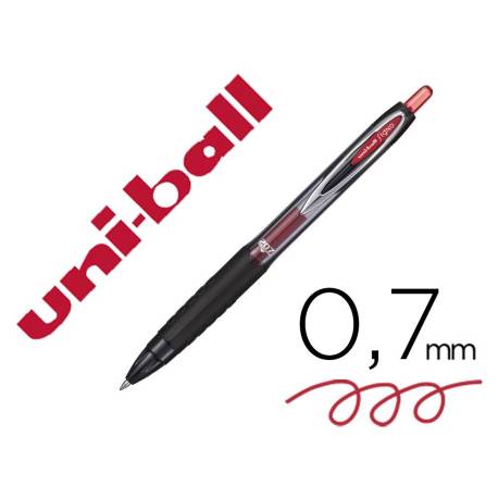 Boligrafo Uni-Ball roller UMN-207 color rojo trazo 0,4 mm