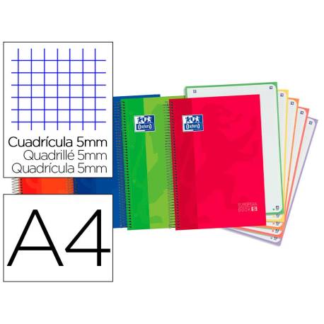 Bloc Oxford EBook5 espiral tapa extradura 120 hojas Din A4 colores surtidos