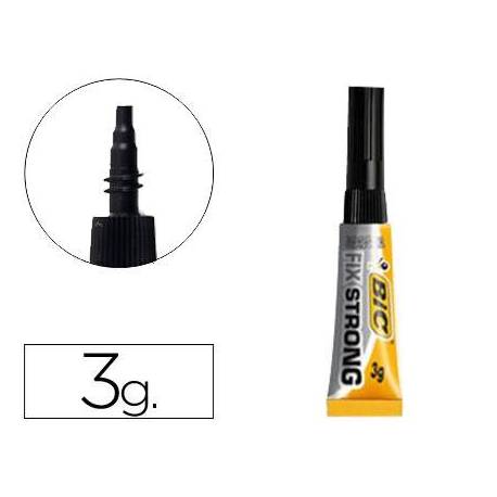 Pegamento Instantaneo marca Bic fix strong 3 gr adhesivo extra fuerte