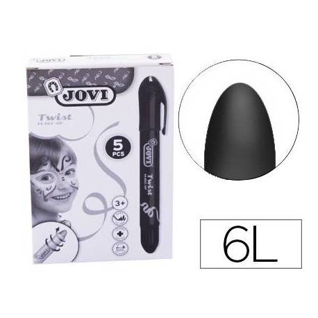 BARRA DE MAQUILLAJE JOVI TWIST MAKE-UP NEGRO CAJA DE 5 UNIDADES