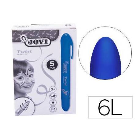 BARRA DE MAQUILLAJE JOVI TWIST MAKE-UP AZUL CAJA DE 5 UNIDADES