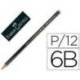 Lapices de grafito marca Faber Castell 9000 6B