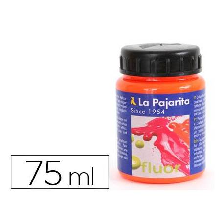 Pintura acrilica La Pajarita F-02 color naranja fluorescente