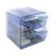 Archicubo Archivo 2000 4 cajones organizador modular azul transparente