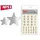 Gomets Apli estrella color plata
